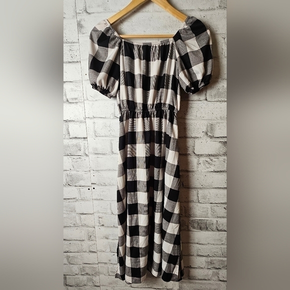 SHEIN Black and White Checker Midi Dress - Picture 2 of 6